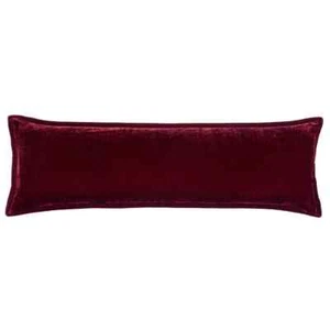HiEnd Accents Stella Faux Silk Velvet Long Lumbar Pillow, 14"x42" - Garnet Red - Picture 1 of 2