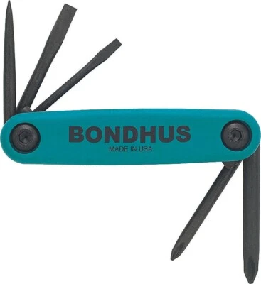 Bondhus Gorilla Grip Utility Fold Up Driver Set Awl Slot Flat Phillips USA 12545 - Image 1 of 4
