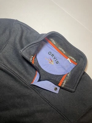 Orvis Signature Men's Quarter Zip Pullover Gray Sweatshirt Size M - Image 1 of 4