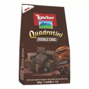 Loacker Biscotto Cialda Gusto 100% Naturale Quadrati Doppio Cioccolato, 125Gm, 1Pz - Foto 1 di 4