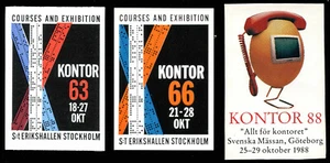 Sweden Poster Stamp - 1963, 66, 88 - Kontor - Office Exhibitions - 3 Different - Picture 1 of 1