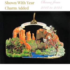 Sedona Arizona Ornament Brass Red Rock Crossing Personalize w Year Charm - Picture 1 of 10