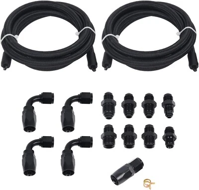 AN6 Power Steering Pump Hose Kit for GM LS Swap Pressure Return Line Universal - Image 1 of 4