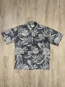 Vintage Cooke Street Mens Large Hawaiian Shirt Reverse Print Floral Made In USA