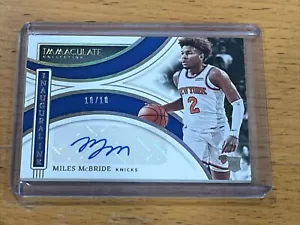 2021-22 Panini Immaculate Miles McBride Inaugural Ink Rookie Auto Gold 10/10 RC - Picture 1 of 2