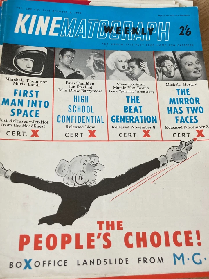 Kine Weekly 1959, Mamie Van Doren The Beat Generation,Otto Preminger, Hope Bryce - Image 1 of 1