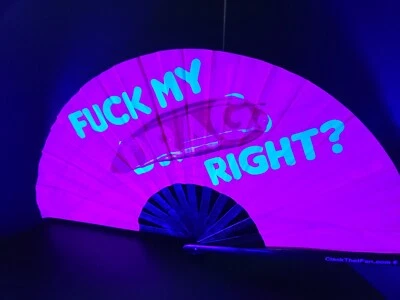 Drag Rights 14" UV Brillo Bambú Clack Ventilador para Fiestas Circuito Foto 1 de 3