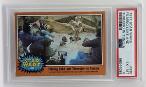 1977 Star Wars #330 Filming Luke and Threepio in Tunisia PSA EX-MT 6 - Picture 1 of 2