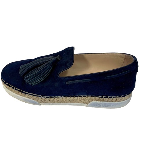 TOD’S Mocassini Tod's blu scamosciati scarpe donna taglia 10 EU 40 nappa espadrillas usati in ottime condizioni $795