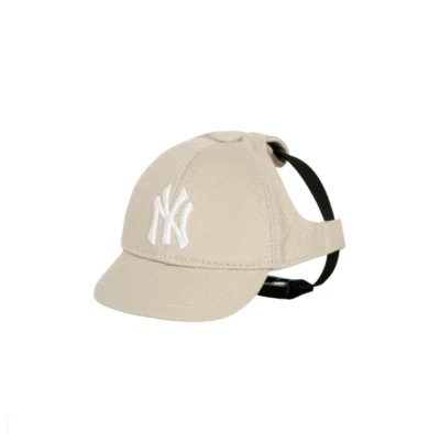 MLB KOREA MLB NY Dog Hat - Pet Baseball Cap Puppy , New York Yankees Hat -Light Tan
