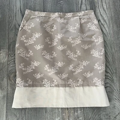 Falda Lápiz Jacquard Floral Mezcla Seda Jaden BCBGMAXAZRIA Talla 6 Foto 1 de 4