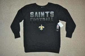 New Orleans Saints G-III Sports NFL Women's Showtime Crew Sweatshirt Rhinestones - Picture 1 of 2