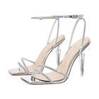 Women's rhinestone high heeled sandals sparkly glitter sexy summer high heels