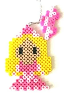 Perler Beads Disney Princess Aurora w/ Crown Keychain - Picture 1 of 3