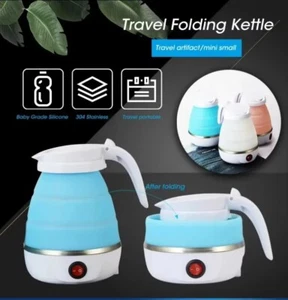 600ml Travel Hogar Caldera Plegable Silicona Acero Inoxidable Hervidor Portátil Plegable - Imagen 1 de 5