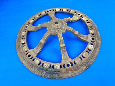 C.1925 Cast Iron Light Fixture Frame 16" Dia, RePurpose/Restoration Pc ~ 1 Crack - Image 1 of 4