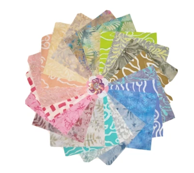 Batik Fabric Cotton Quilting 40 of 5"x5" Charms  Squares Summer Garden - image 1 of 2