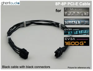 π24" Black PCI-E (GPU) 8P Cable for EVGA SuperNOVA: G+, G2, G3, G5, GM, P2, T2 - Picture 1 of 1
