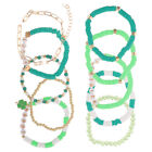 10pcs Holiday Party Bracelet St Patrick&#39;s Day Jewelry Women Beaded Bracelet for
