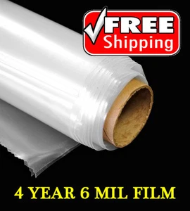 Klare Gewächshaus Kunststoff Poly Film Abdeckung - 4 Jahre, 6 Mil - 36' breit x 55' lang - Bild 1 von 4