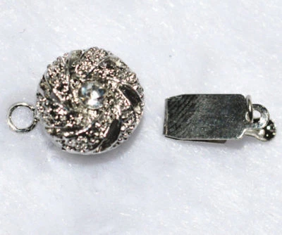 10 piezas Aleación de zinc Chapado Girasoles Plata Cierres de Cristal Accesorios 18K Foto 1 de 4