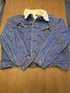 Vintage Sears Roebucks Jeansjacke Herren 52-XL Sherpa gefüttert Distressed Denim - Bild 1 von 13