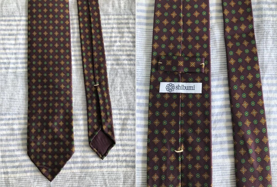 Shibumi Firenze Italy Burgundy Silk Tie 149cm Classic Used - Image 1 of 4