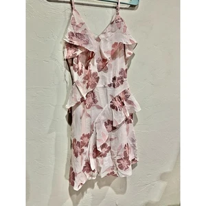 REBECCA TAYLOR 2 FLEUR RÜSCHEN SEIDE CHIFFON KLEID ROSEGOLD METALLIC $ 495 NEU MIT ETIKETT - Bild 1 von 11