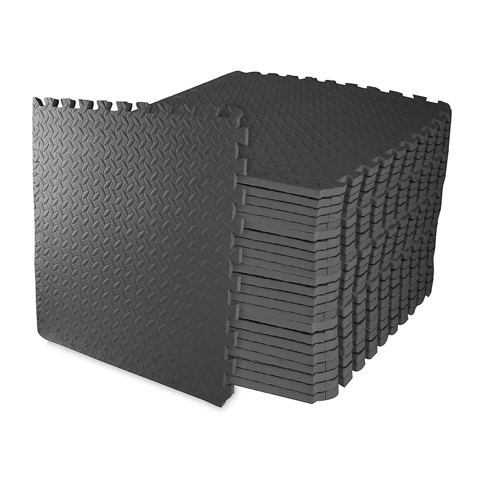 BalanceFrom Fitness 96 Sq Ft Interlocking EVA Foam Exercise Mat Tiles, Black - Image 1 of 4