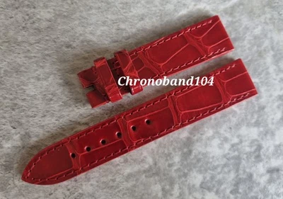 Genuine OEM Chopard 18/16mm Red Shiny Leather Watch Strap Band NEW!! - image 1 of 4