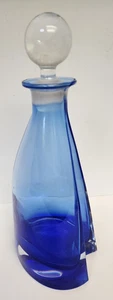 CRISTALLERIA TOSCANA Contemporary Italian COBALT DECANTER 12¾" Tall - Picture 1 of 6