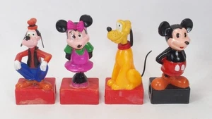 Disney - Hong Kong 60er J. - 4 Anspitzer - Minnie Mickey Goofy Pluto je 10 cm - Bild 1 von 8