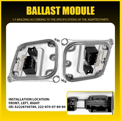 Par de faros LED módulo de control lastre OEM lastre 2016-18 para Mercedes Benz S63 AMG Foto 1 de 4