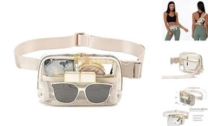 Clear Belt Bag Clear fanny pack stadium approved for Women Men with Adjustable - Picture 1 of 7