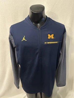 Michigan Wolverines Pullover Men’s Large-Nike/Jordan Jump Man 1/4 Zip DriFIT EUC - Image 1 of 4