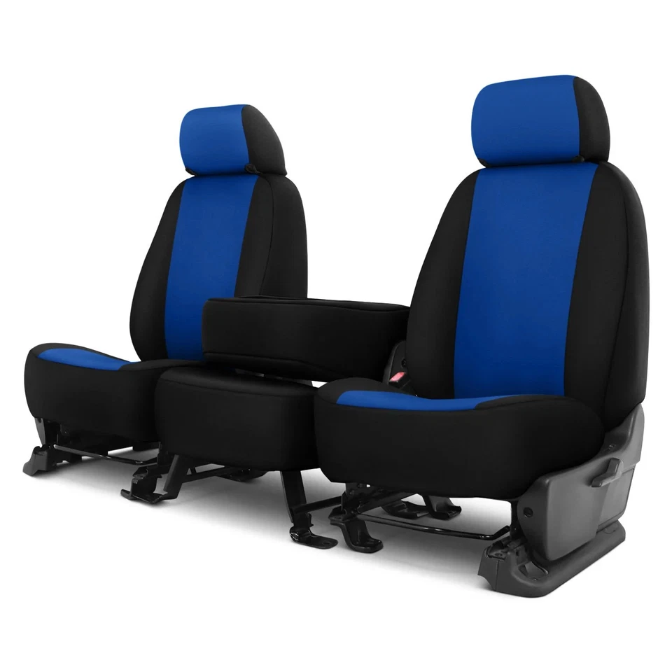 For GMC Sierra 1500 07-09 Genuine Neoprene™ 1st Row Blue with Black Custom Seat - Изображение 1 из 2