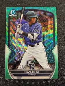 2023 Bowman Draft Chrome #BDC-194 Dyan Jorge Aqua Wave rifrattore /125 Rockies - Foto 1 di 1
