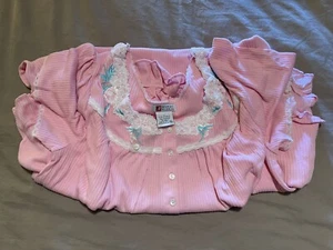 NWT! Woman Within Maxi Dress Lace Embroidered Pajamas Pink Size L #p73-62 - Picture 1 of 5