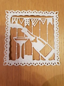 6 x Tattered Lace 25th Anniversary Celebration Die Cuts in White - Card Making - Picture 1 of 2