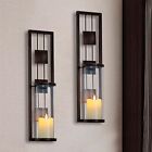 Candle Holder Wall Sconce  Metal Wall Decorations for Living Room Set of 2