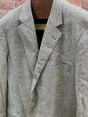 Chaqueta Abrigo Deportivo Brooks Brothers Marrón Grapa Tweed Tres Rollos Dos 46 Foto 1 de 4