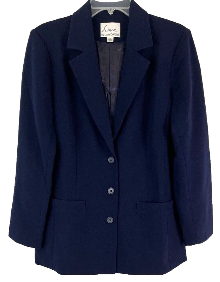 Blazer Linea by Louis Dell'Olio talla 10 azul forrado con botones A343162 para mujer AA750 Foto 1 de 4