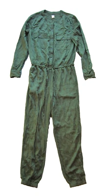 GAP 100% Rayon Army Green Long Sleeve Pocket Jogger Romper Jumpsuit XS - Image 1 of 4