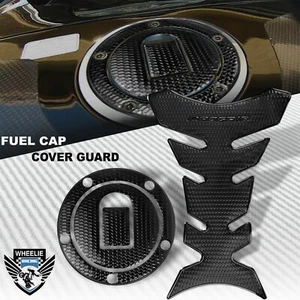 PERFORATED BLACK PRO GRIP FUEL TANK PAD+GAS CAP COVER 04-05 NINJA ZX-10R/6R/9R - Picture 1 of 9