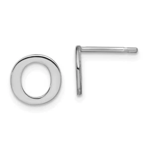 925 Sterling Silver Letter O Initial Stud Earrings - Picture 1 of 5
