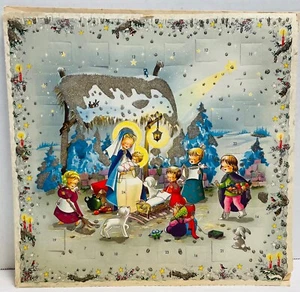 Vintage 1950's West Germany Christmas Advent Calendar With Envelope*Nativity* - Picture 1 of 5