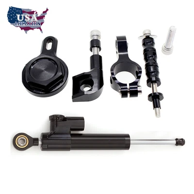 US Ship CNC Black Steering Damper Bracket Mount For Yamaha YZF R1 1998-2000 2001 - Image 1 of 4