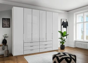 WIEMANN Monaco 1000 Kleiderschrank, 250 x 236 cm, Glas weiß, mit 6 Schubladen - Bild 1 von 11