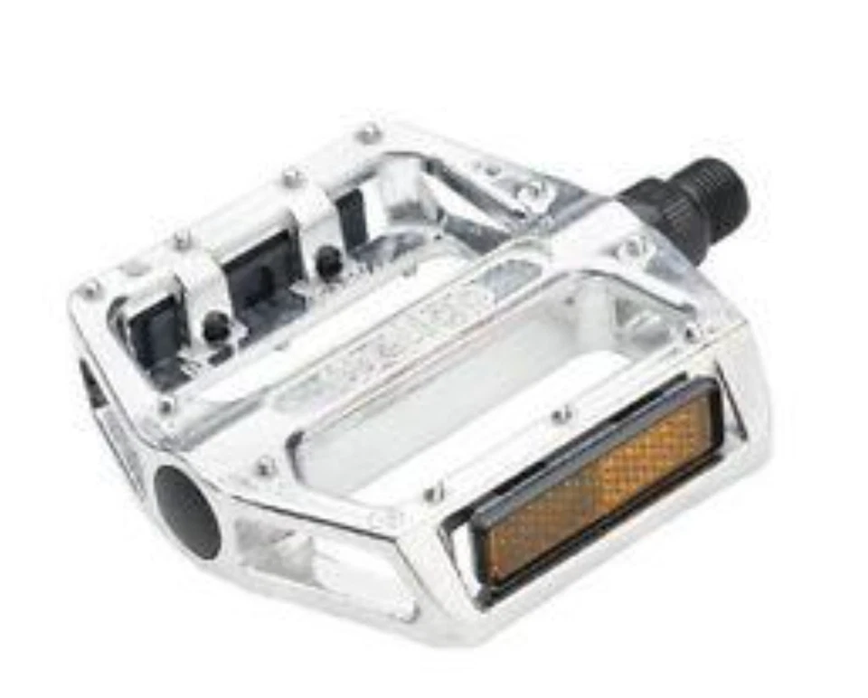 BIKE PEDALS 9/16" BMX Large Platform One Piece Alloy Body SILVER - Image 1 of 1