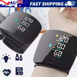 Automatic LCD Wrist High Blood Pressure Monitor Machine Heart Rate Gauge Digital - Picture 1 of 13